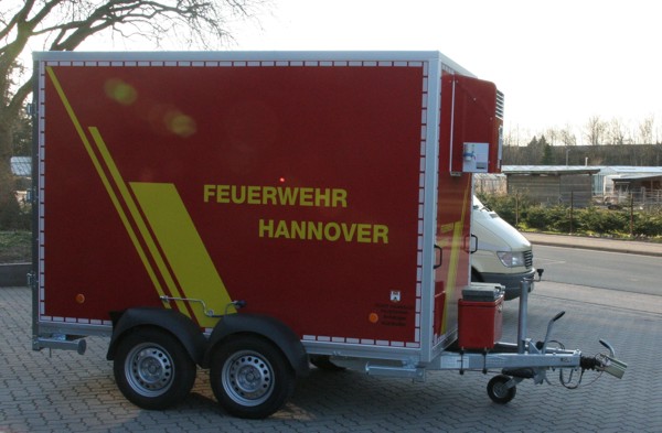 Kühlanhänger bei der Übergabe